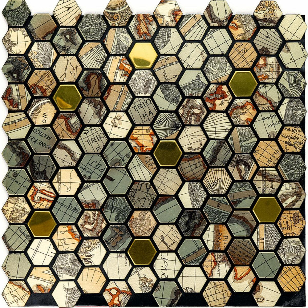 Золота самоклеюча алюмінієва плитка Луска Київ - фото 1