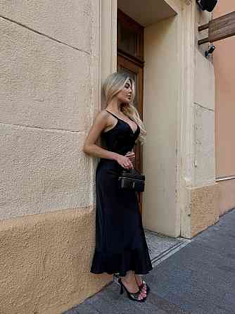 Женское романтичное платье на бретелях из шелка Черный, 42/44 Одесса