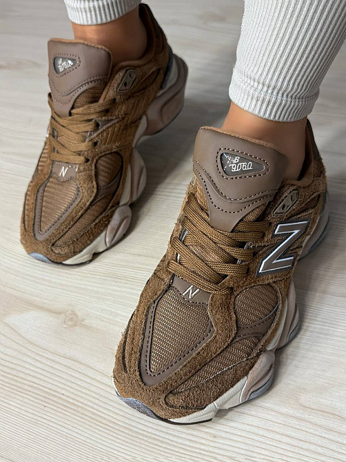 Кроссовки женские и мужские NB 9060-6 замша с сеткой потертые унисекс коричневые, 40, 25 см Киев - изображение 19