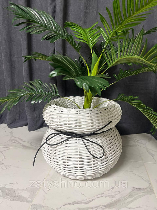 Корзина из ротанга плетеная белая Киев - изображение 2