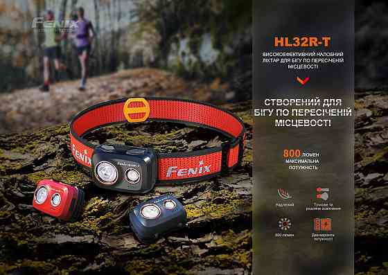 Ліхтар налобний Fenix HL32R-T чорний Київ