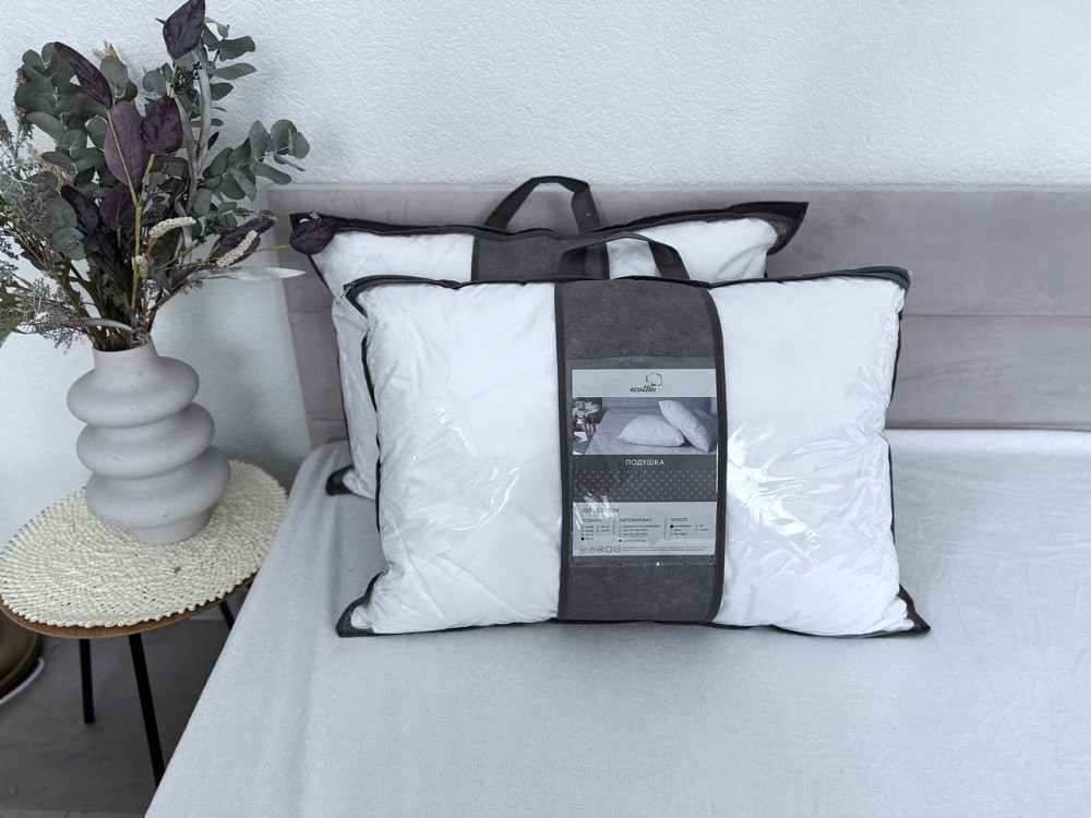 Ecotton Подушка Ecotton 50х70 см Ecofill Line антиалергенна з біопухом біла White Коломия - фото 5