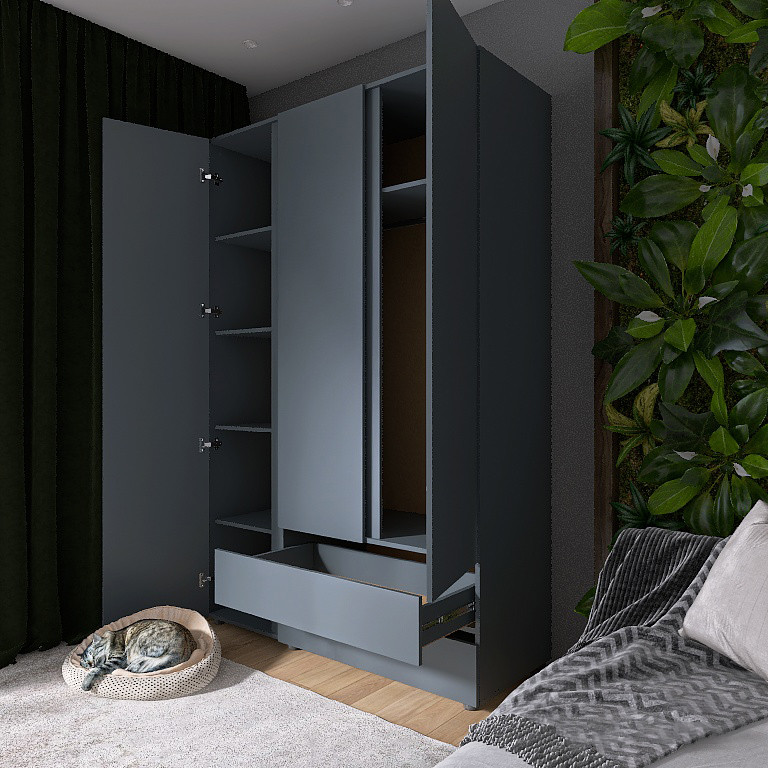 Шкаф трехдверный Эверест ШЛ-3 Лайт Графит (DTM-4913) Днепр - изображение 5