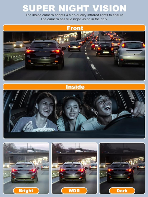 Видеорегистратор Yabdbg D80 4CH 4×1080P, 360°, GPS, Wi-Fi, WDR, ночное видение, 24/7 парковка, до 256 ГБ Киев - изображение 8