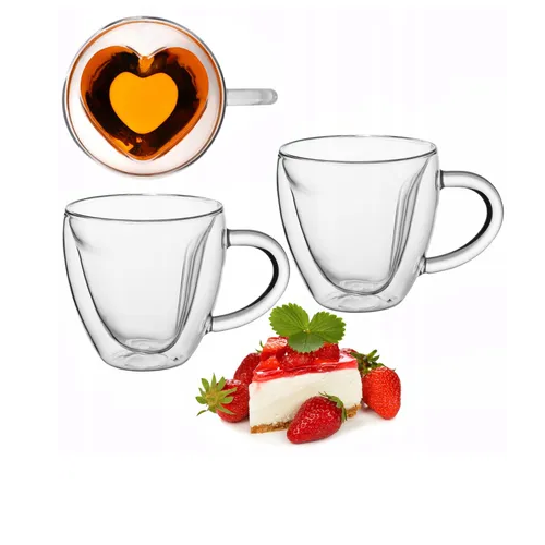 Набір чашок 2шт 250мл з подвійними стінками скло 9006 KAMILLE Житомир - изображение 7