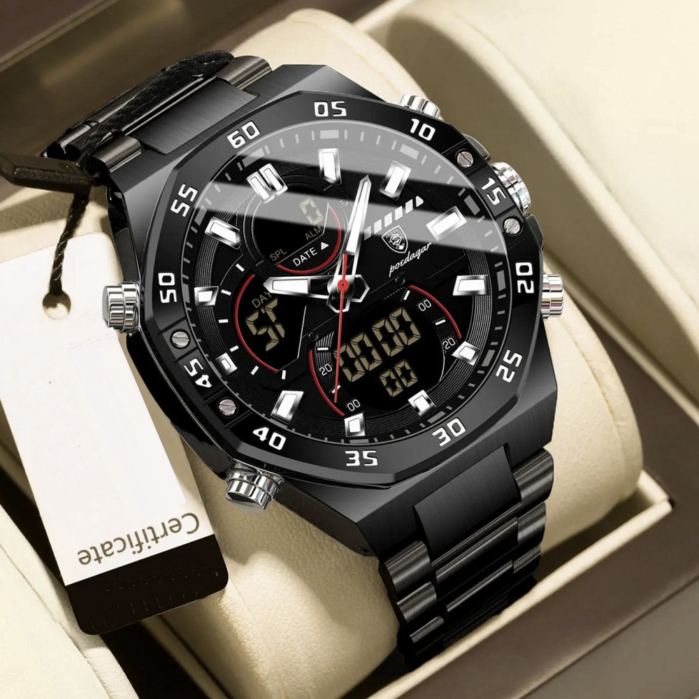 Часы мужские наручные тактические Poedagar Iron Sport Черный Винница - изображение 9