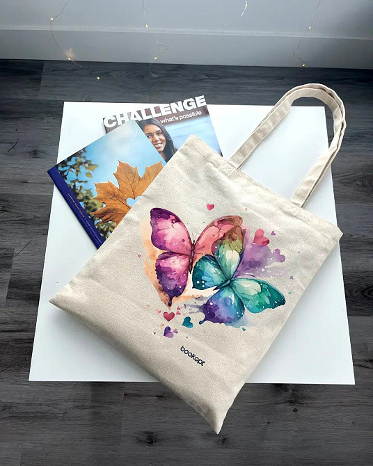 Екошопер BookOpt ВК4060 Кольорові метелики в любові бежевий Луцьк - фото 5