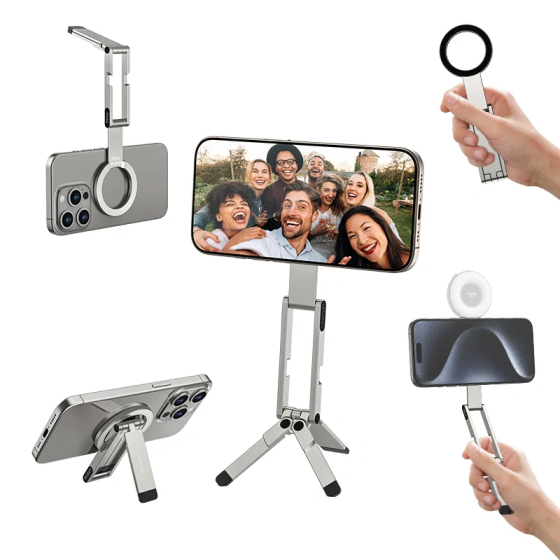 Тримач телефона Ulanzi MA60 Foldable Magnetic Phone Tripod (Silver) Киев