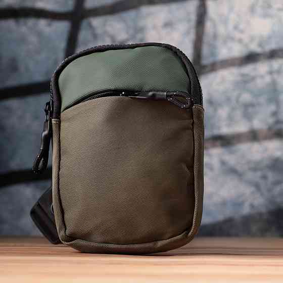 Небольшая слинг сумка для путешествий из качественного текстиля Vintage 22871 Зеленый Киев