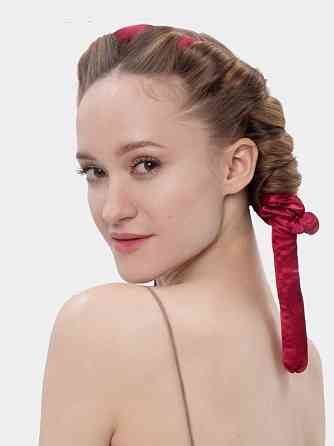 Атласные бигуди с резинкой для красивых локонов, красные Вінниця