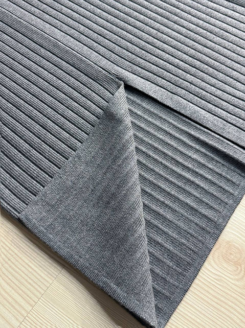 Спідниця жіноча My fashion 478-123-70 в'язана в рубчик середньої довжини з розрізом , сірий, one size Київ - фото 15