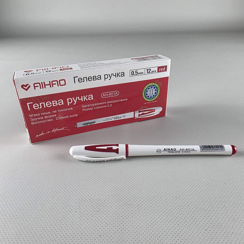 Гелевая ручка красная тм Аihao AH-801A (5 шт) Харьков - изображение 5