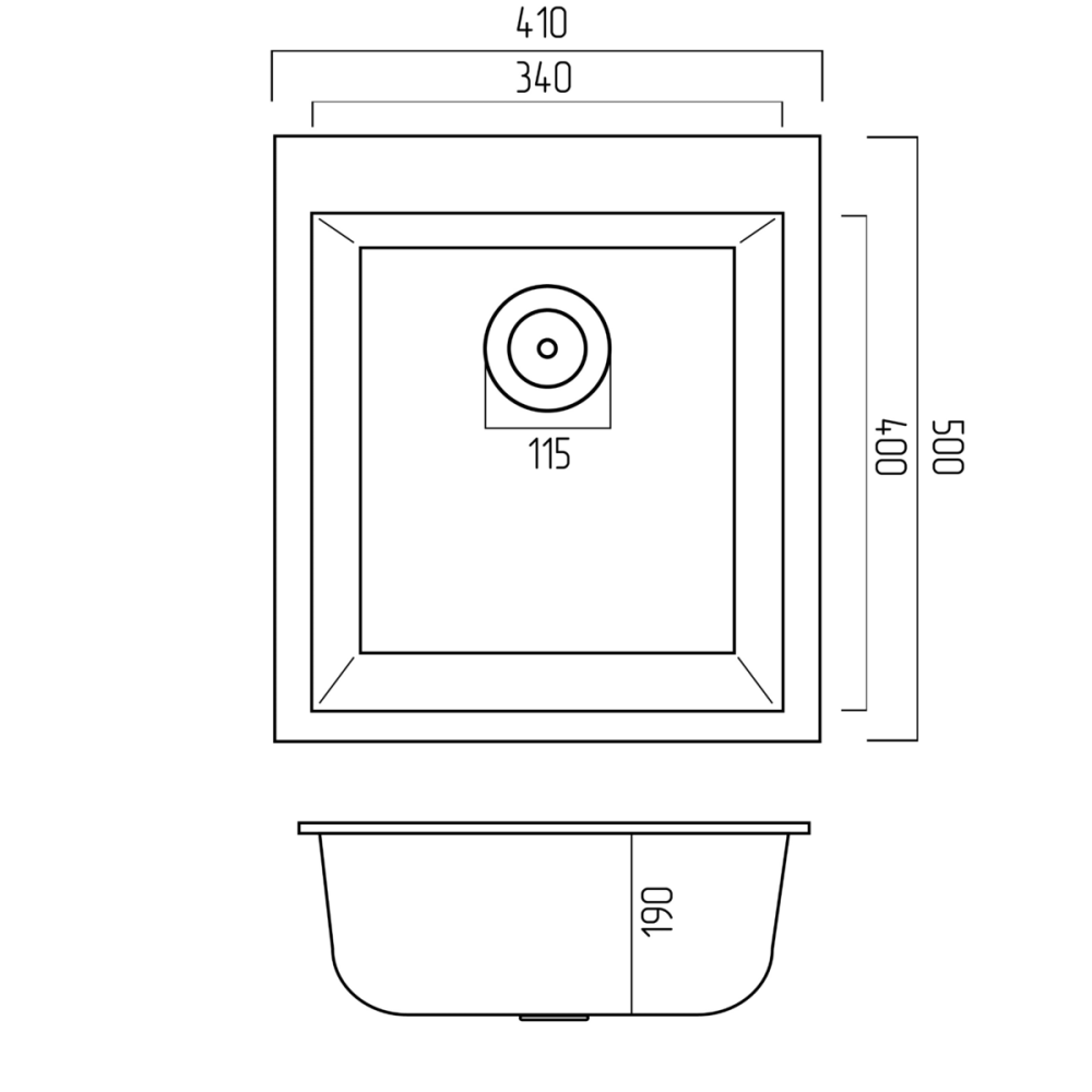 Гранітна мийка для кухні VALESO SOKIL 4150 матова Чорний металік Коломыя - изображение 7