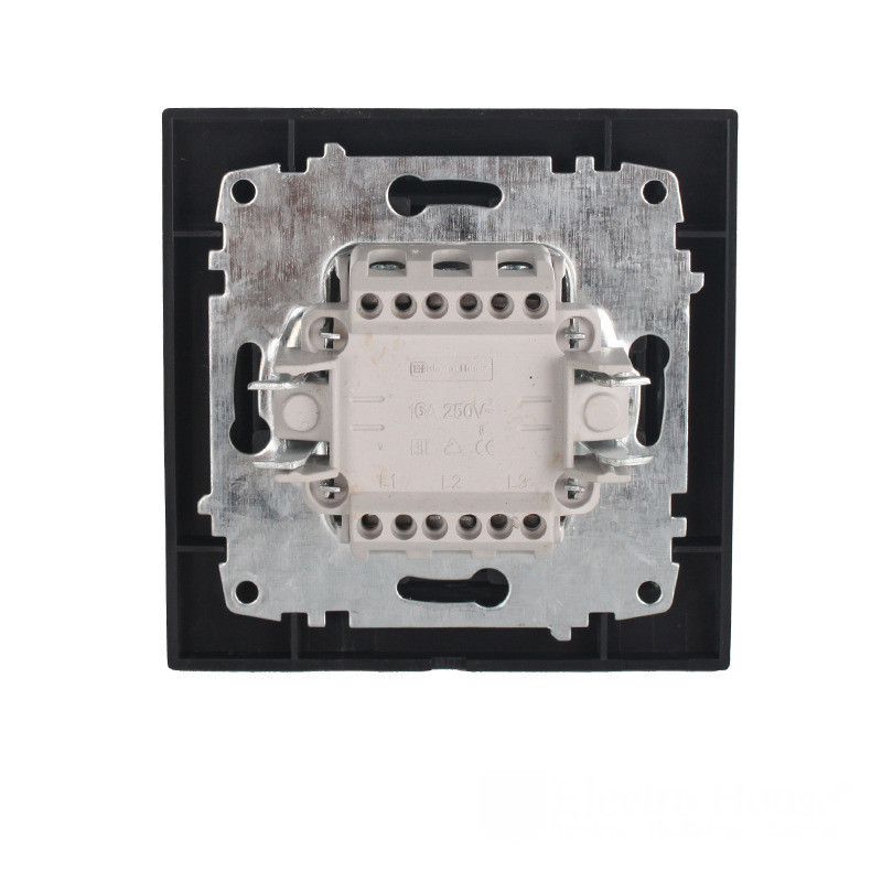 Выключатель двойной проходной, Enzo безупречный графит Днепр - изображение 2