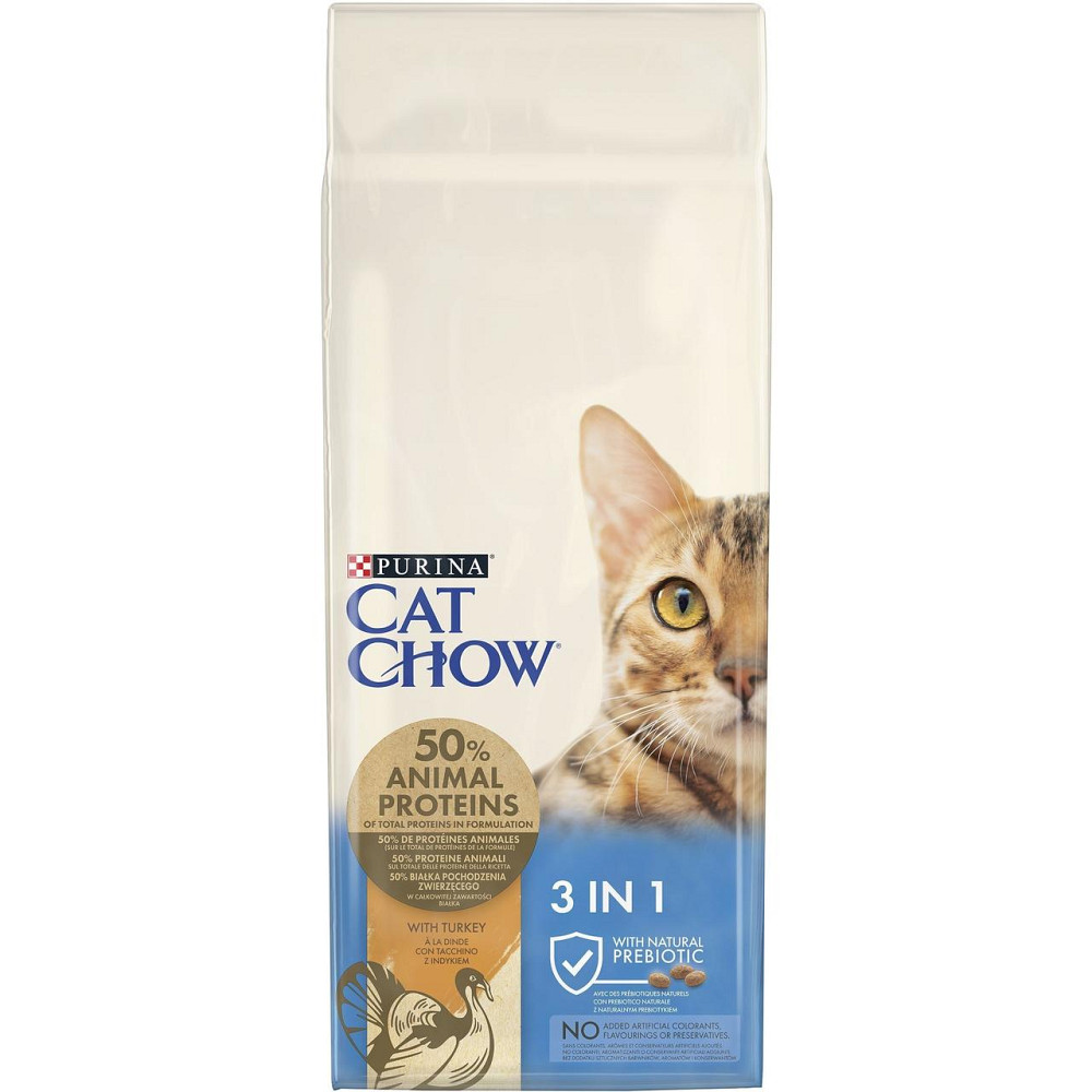 Сухой корм для кошек Cat Chow Feline 3 in 1 с формулой тройного действия с индейкой 15 кг Винница - изображение 1