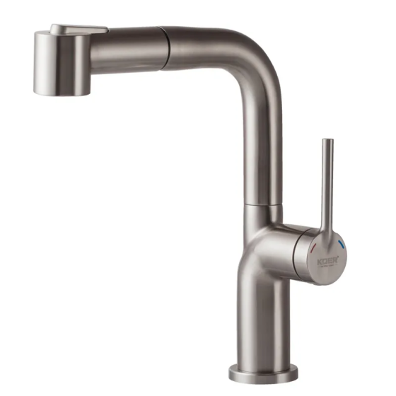Смеситель для кухни с выдвижным изливом Koer KI-70021-02 (из нерж. стали) (Цвет нерж) (KR4798) Киев