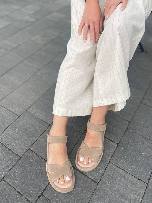 Соната Босоніжки жіночі пісочні Соната Люба літні, натуральна замша / Модні босоніжки літні р. Коломыя - изображение 5