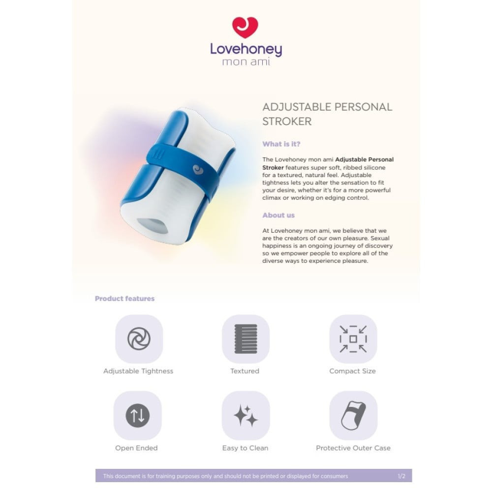Мастурбатор Lovehoney Mon Ami Adjustable с открытым каналом, бело-голубой Sex Aura Киев - изображение 3