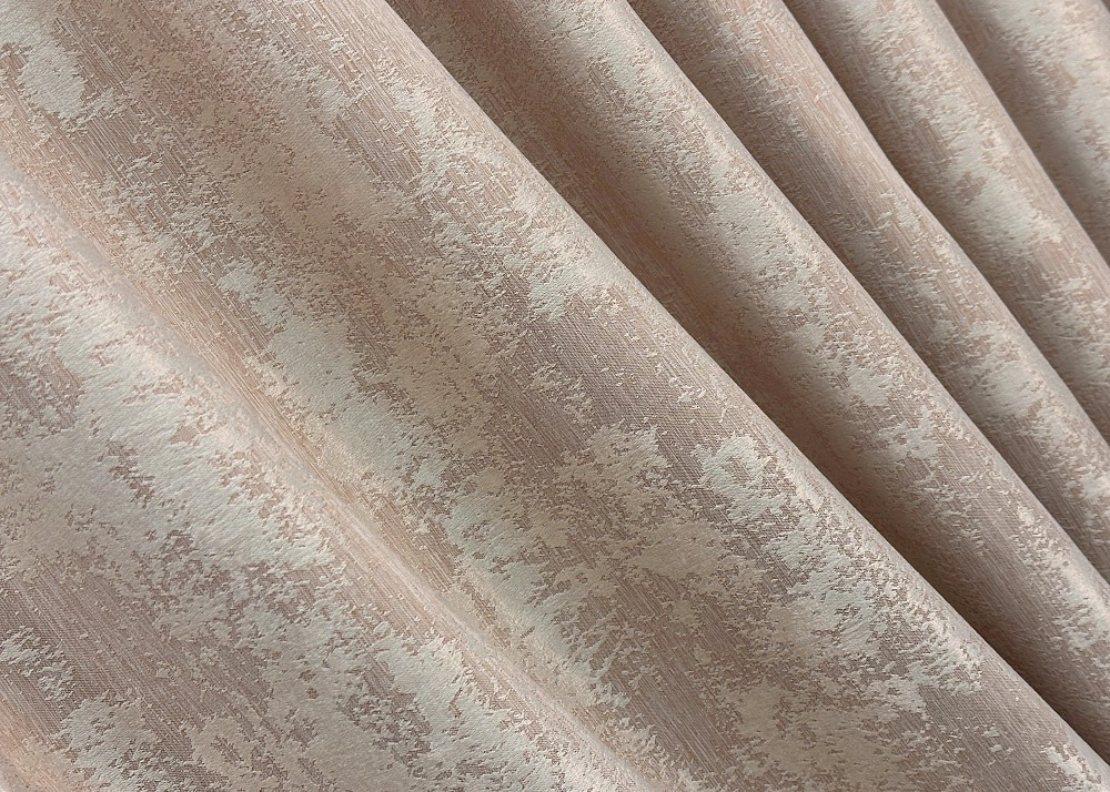 Комплект штор VR-Textil Жаккард Мрамор 200х270 2шт и Тюль 600х270 1290ш-1400т Бежево-пудровый с белым 71-120/7 Киев - изображение 5