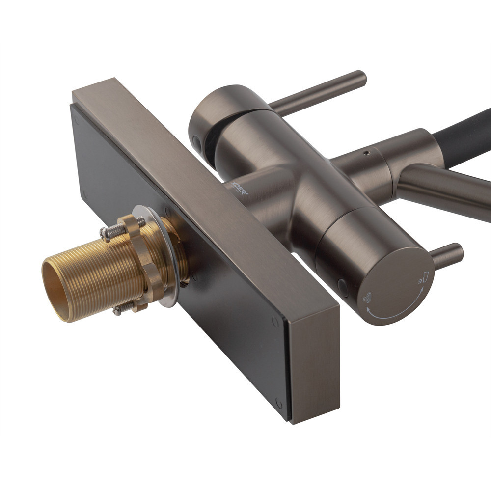 Кухонний змішувач Koer KB-74027-07 з функцією водоспаду та чорним силіконовим виливом (KR5203) Харків - фото 9