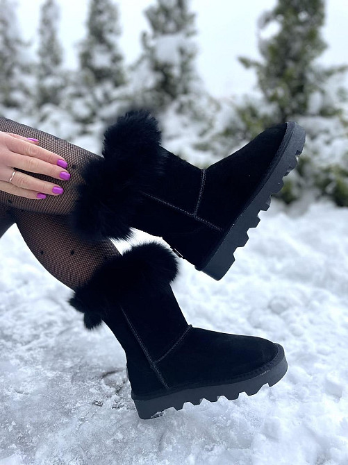 Hengji Угги жіночі HENGJI 5873 чорні (зима, замша натуральна) (5196) 36 Коломия - фото 9