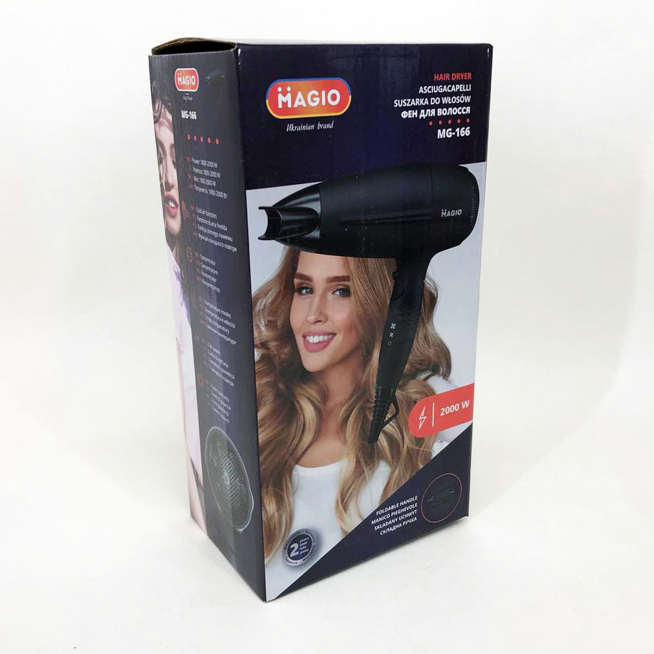 Фен для дому та салону MAGIO MG-166 2 кВт, Хороший фен для волосся Функціональна щітка сушіння HL-76 Львів - фото 9