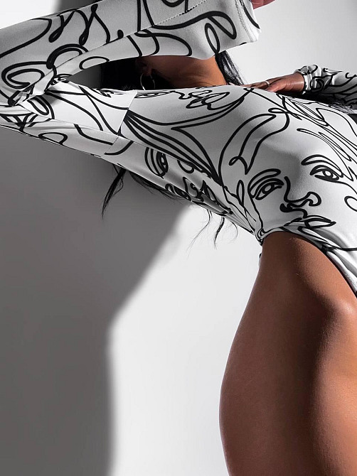 Женское стильное боди с абстрактным принтом микродайвинг Одесса - изображение 2