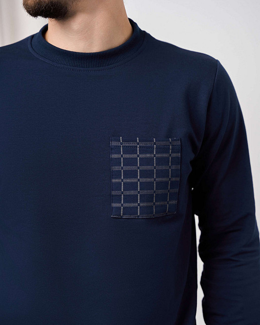 Мужской теплый домашний костюм со штанами в клетку - Байка Tom John 93378 M Киев - изображение 5