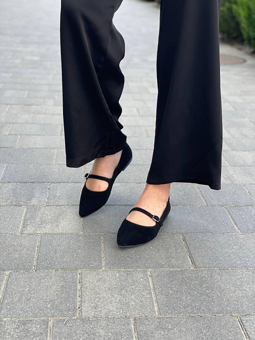 Балетки жіночі SEE SEVEN 1678 чорні (весна-осінь, замша натуральна) (5478) 39 Коломыя - изображение 1