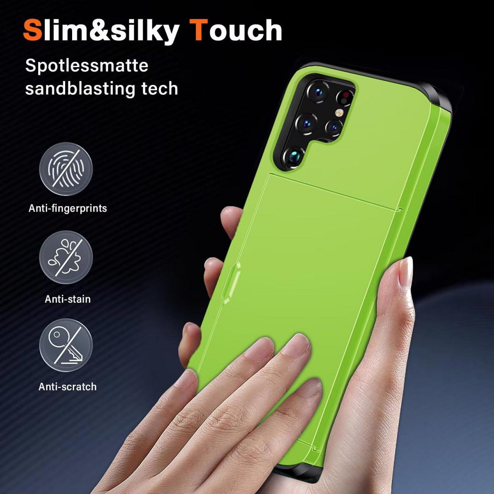 Чохол Wallet Armor для Samsung Galaxy S24 Ultra зелений подвійний захист PC+TPU ударостійкий слотовий Київ - фото 6