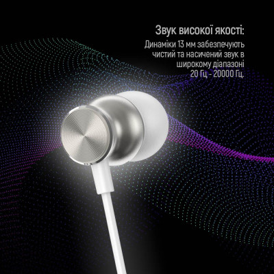 Наушники ColorWay 3.5 mm Wired Earphone UrbanBeat White (CW-WD03WT) Винница - изображение 6