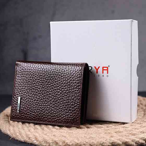 Чоловічий гаманець без застібки з натуральної шкіри KARYA 21365 Коричневий Київ