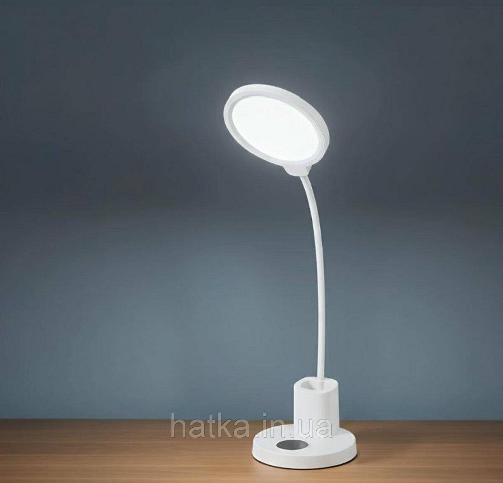 Светодиодная аккумуляторная гибкая настольная лампа с подставкой для ручек VALESO 1988 белый Киев - изображение 1