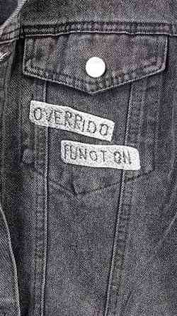 Джинсовая куртка женская оверсайз с надписью р 42-48 Серый Харьков