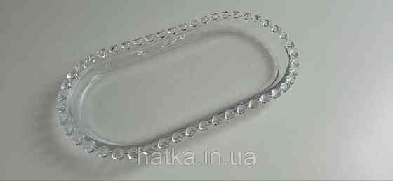 Тарілка овальна/Таця24,5 х 13 х 2,5 см (Olens) Прозоре Серце 01-030 Київ