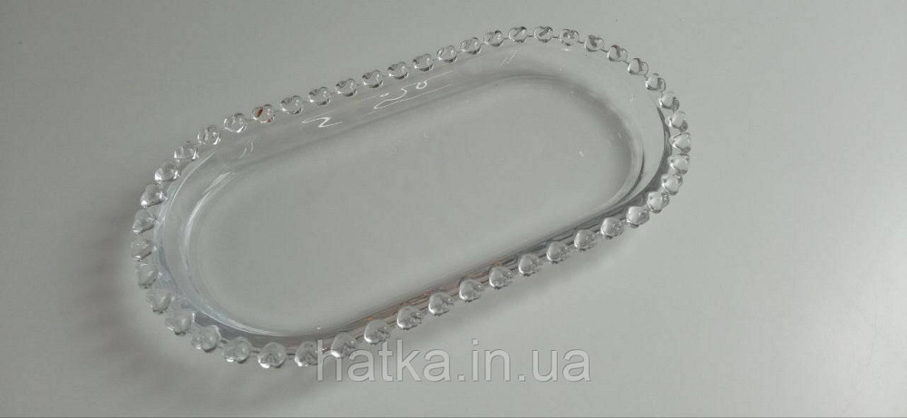 Тарілка овальна/Таця24,5 х 13 х 2,5 см (Olens) Прозоре Серце 01-030 Київ - фото 1