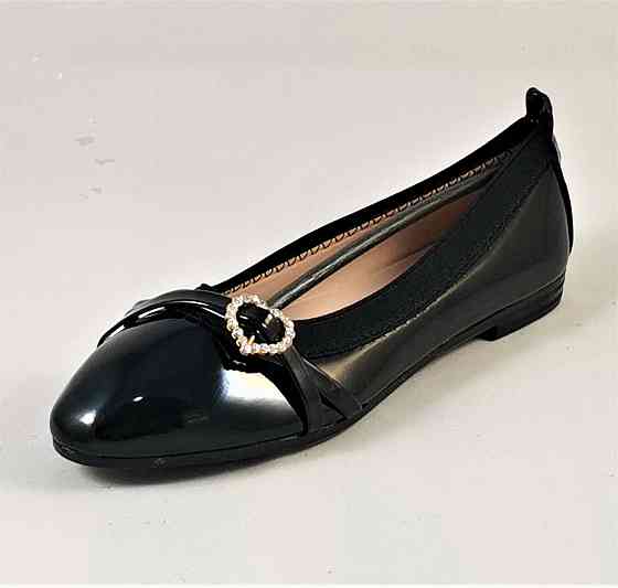 Женские Балетки Чёрные Мокасины Туфли Лаковые (размеры: 36,37,38,39,40) - 9-1 Днепр