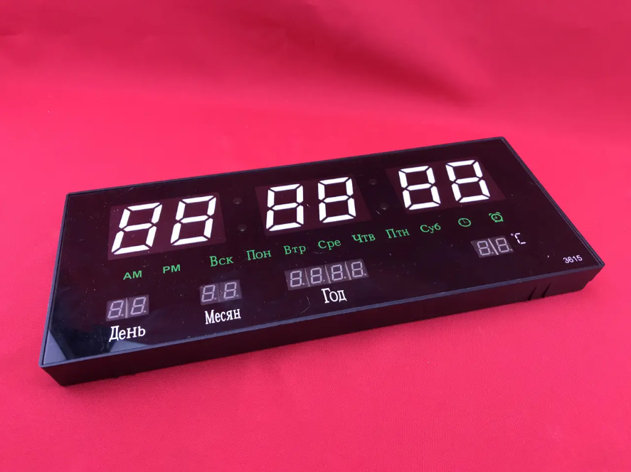 Большие электронные LED часы CW-4622 с календарем, термометром, настольные и настенные Одесса - изображение 5