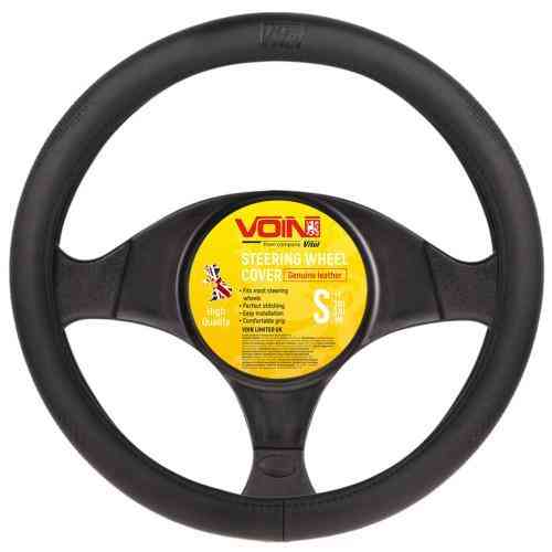 Чохол на кермо VLOD-L981 BK S чорний шкіряний з одним швом Харків