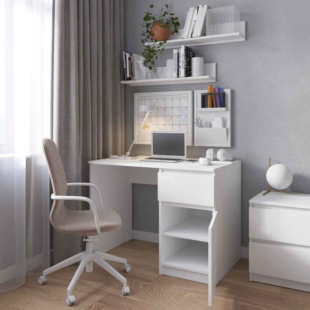 Комп’ютерний стіл VAYS R-18 Дуб Сонома, письмовий з тумбою праворуч, без ручок, ЛДСП, 100×60×75 см - для дому та офісу Львів - фото 2