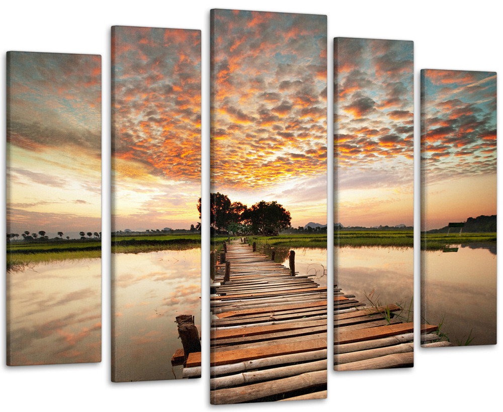 Модульная картина Рассвет Мост Art-188_5 105x150 см Киев - изображение 1