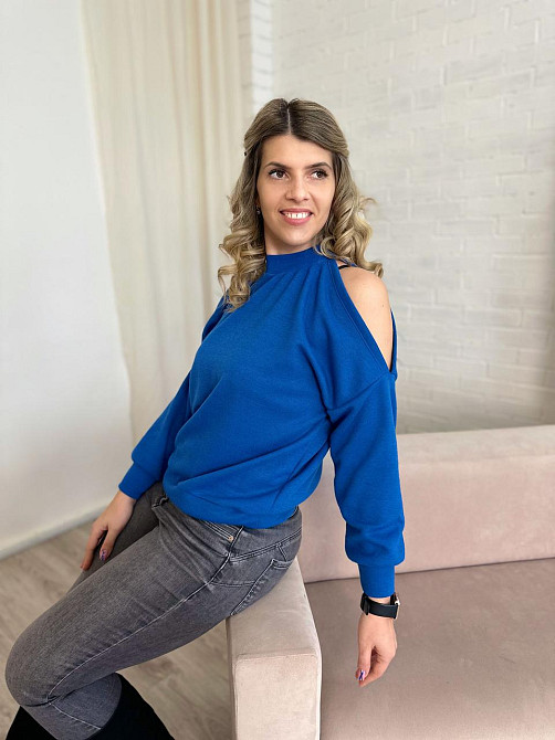 Жіноча ангорова кофта з розрізами "Girl" оптом | Батал | Розпродаж моделі Київ - фото 4