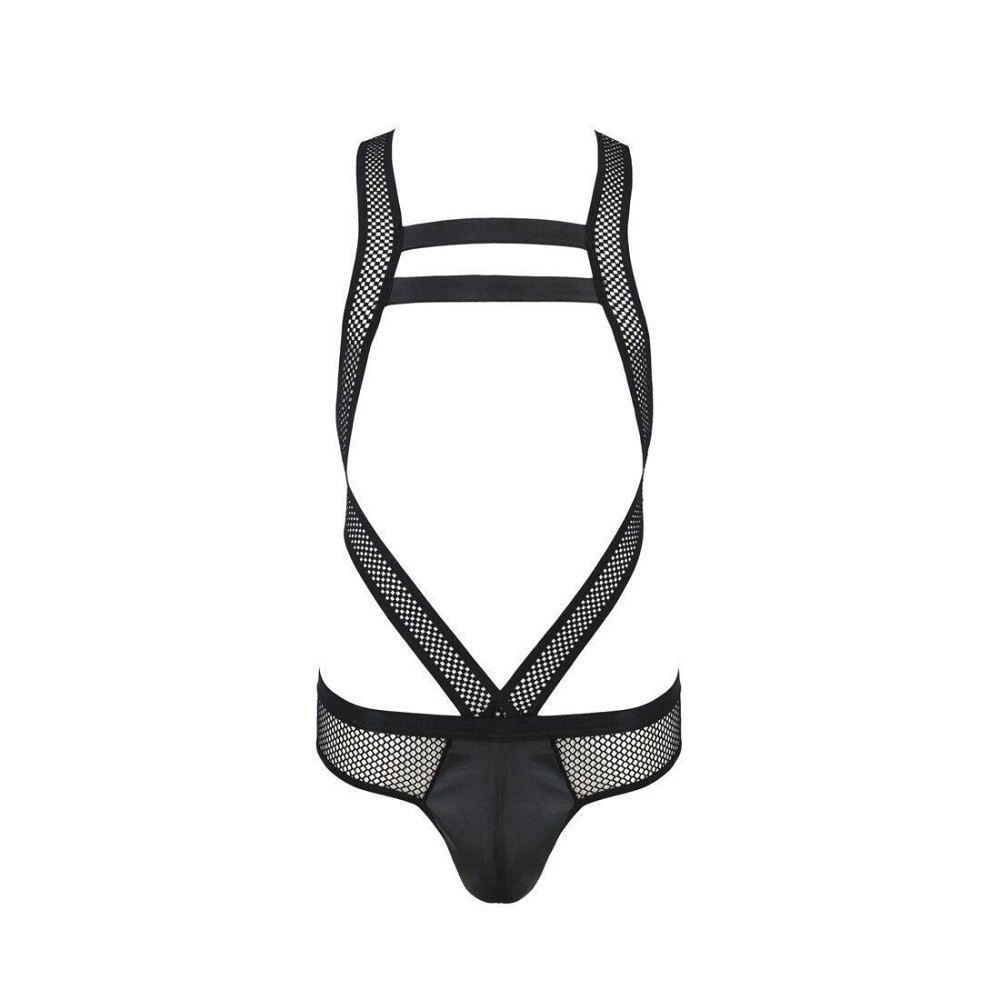 Мужское эротическое сетчатое боди Passion 045 VICTOR XXL/XXXL Black, экокожа, сетка Sex Aura Киев - изображение 5