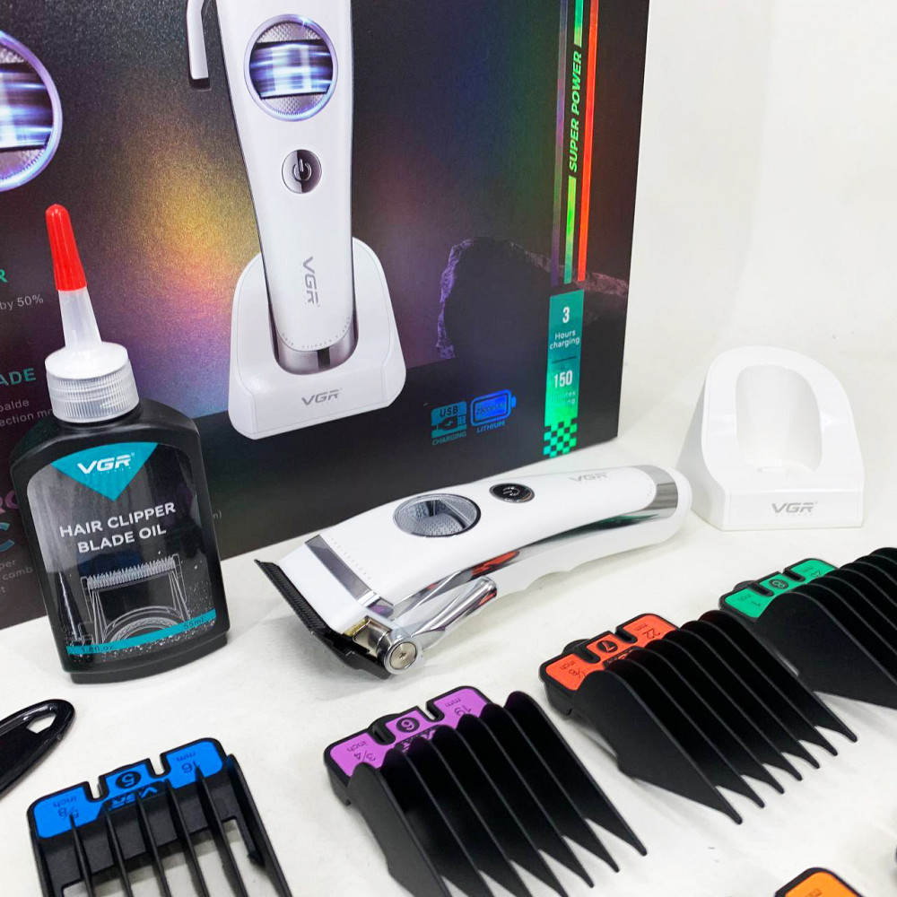 Перукарські машинки професійні VGR V-880C, Тример для складної стрижки волосся, Тример для скронь UG-82 Львів - фото 18