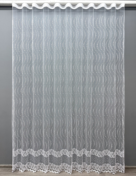 Тюль фатин с вышивкой и люрексом цвет белый 1575т Киев - изображение 8