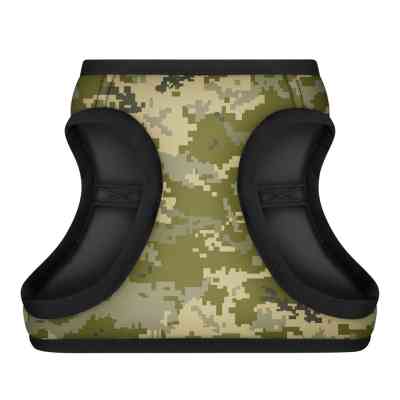 Шлея для собак WAUDOG Clothes з QR паспортом "Мілітарі" XS1 (220-4026) Вінниця