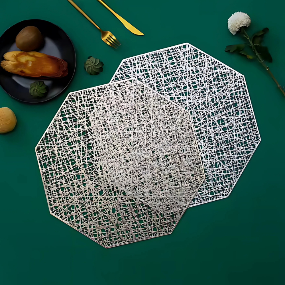 Сервировочная салфетка фигурная под горячее, коврик сервировочный серебристый набор 2 шт Каменец-Подольский - изображение 3