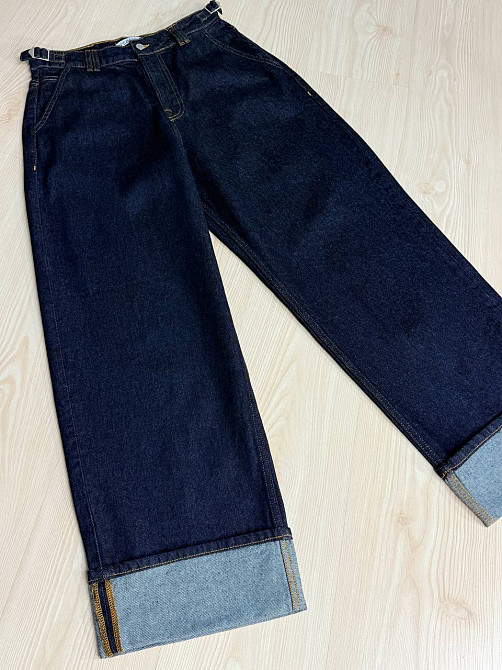 Джинси жіночі It’s Basic 3995 широкі з підворотом темно-сині, темно-синій, 42, 42, 90 см, 122 см Київ - фото 4