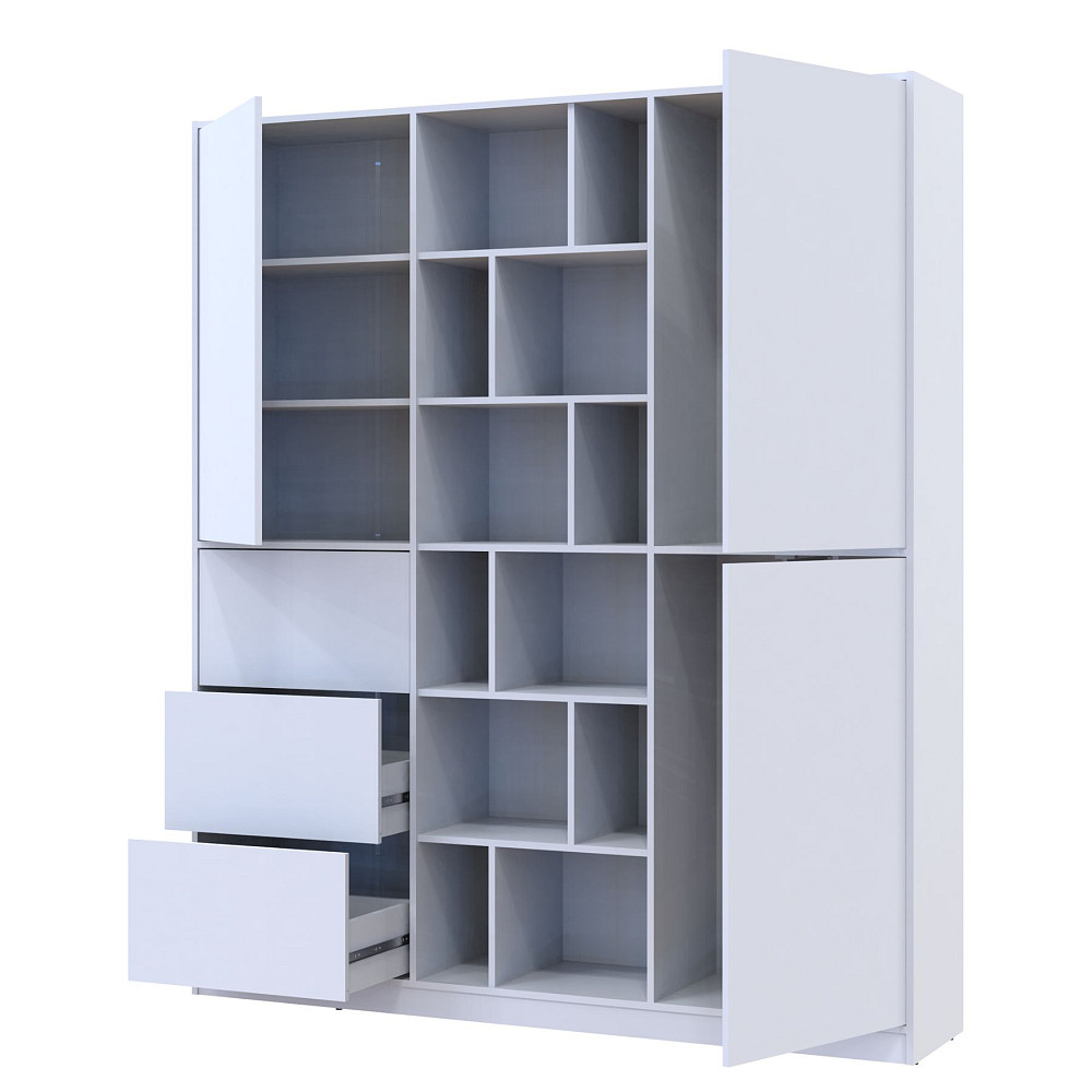 Шафа для одягу з висувними ящиками Doros Морган 180х38,5х210 см Білий (DRS-011220) Дніпро - фото 5