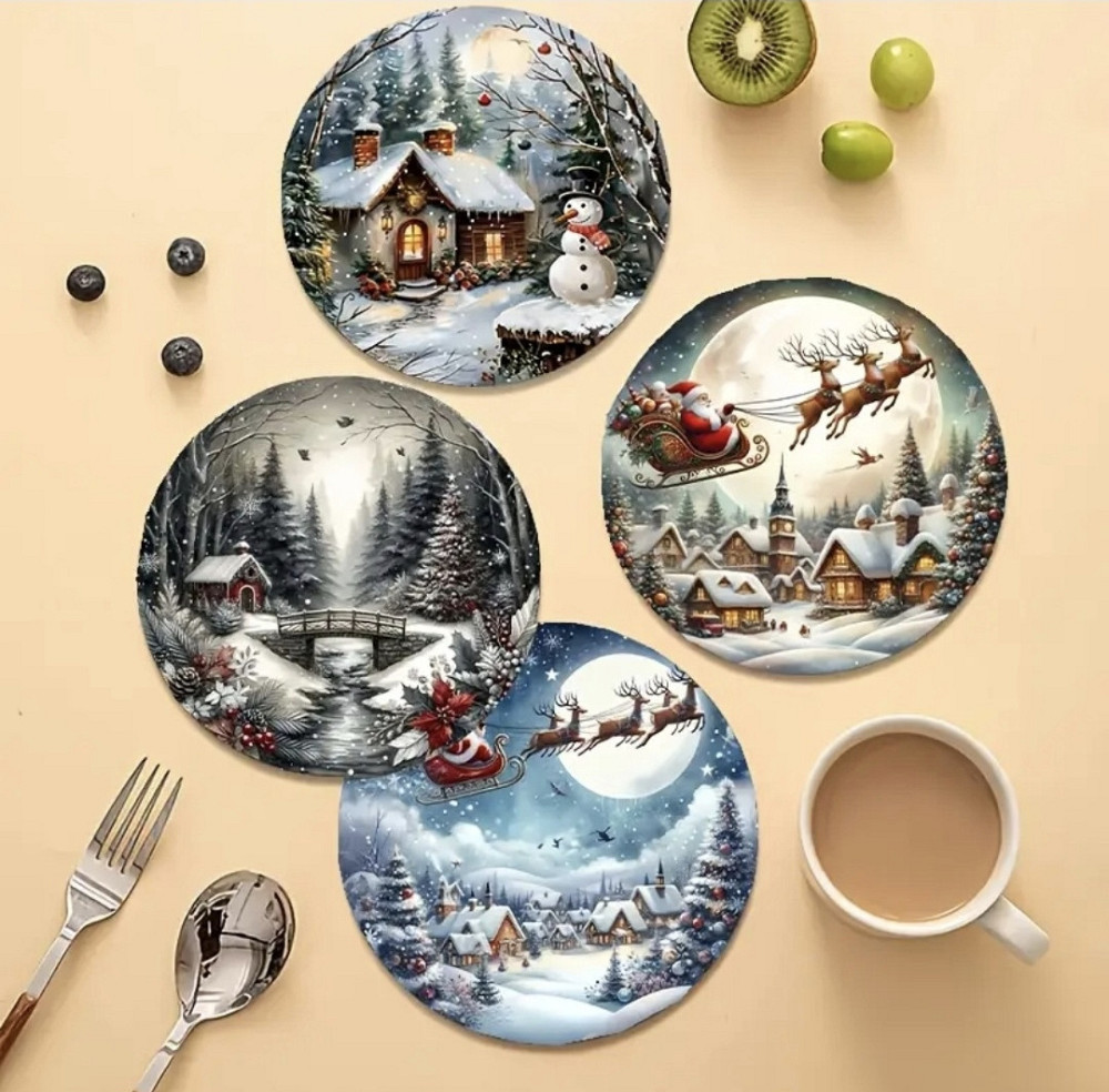 Комплект різдвяних підставок під чашки 6 шт №2 Смела - изображение 3